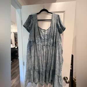 Terra & Sky Light Denim Dress 2X
